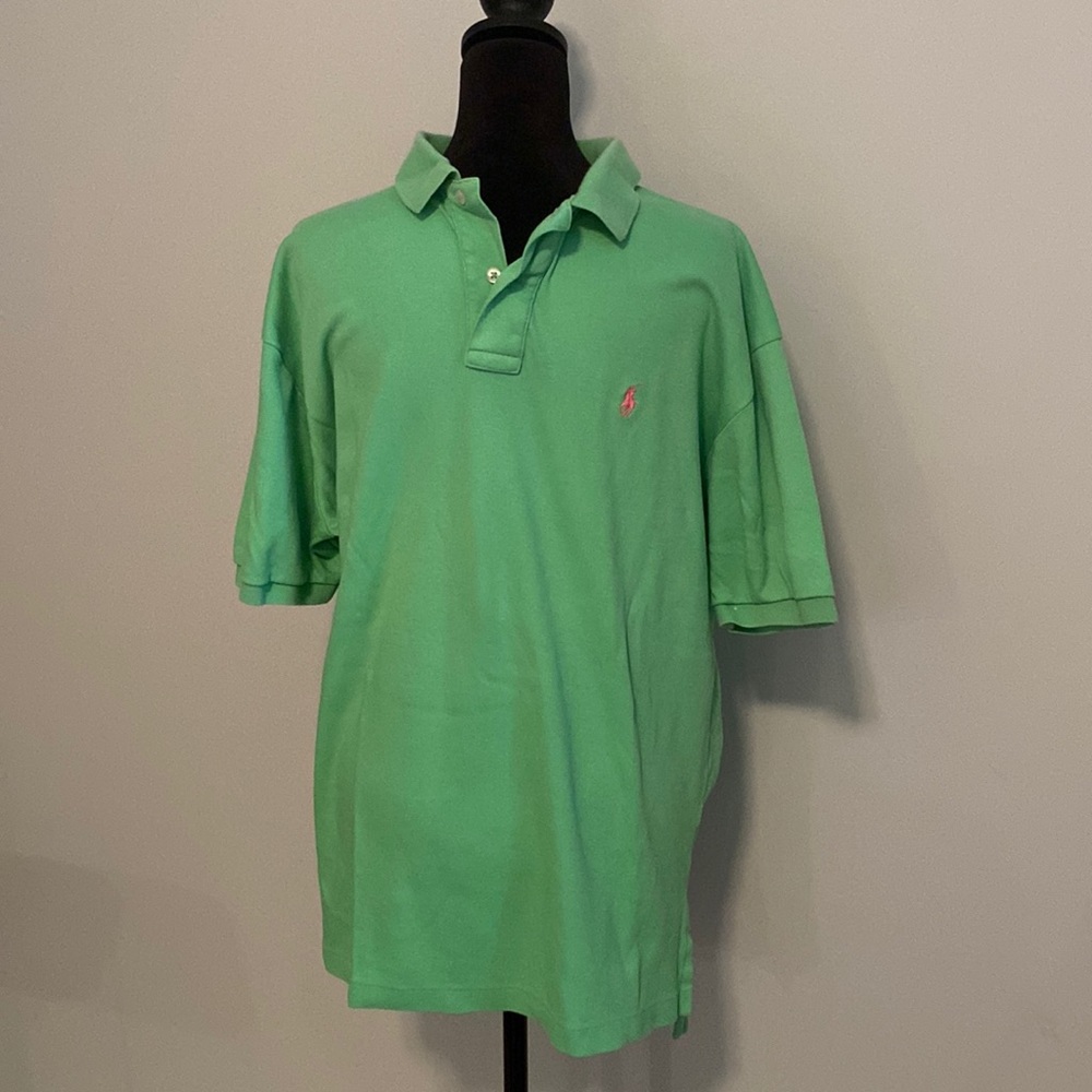 Polo brand bright green polo